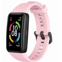 eses Silikonový řemínek pro Huawei Band 6, Honor Band 6 a Band 7 - Velikost L, růžový