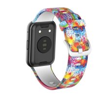 eses Silikonový řemínek pro Huawei Watch Fit a Huawei Watch Fit New - Vzorovaný, barevný