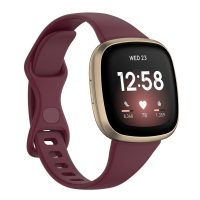 eses Silikonový řemínek pro Fitbit Versa 3 a 4, Sense 1 a 2 - Velikost S, vínový