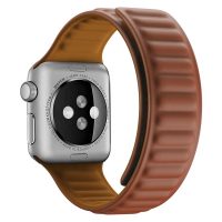 eses Silikonový magnetický řemínek pro Apple Watch - Hnědý 38mm, 40mm, 41mm