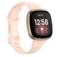 eses Silikonový řemínek pro Fitbit Versa 3 a 4, Sense 1 a 2 - Velikost S, světle růžový