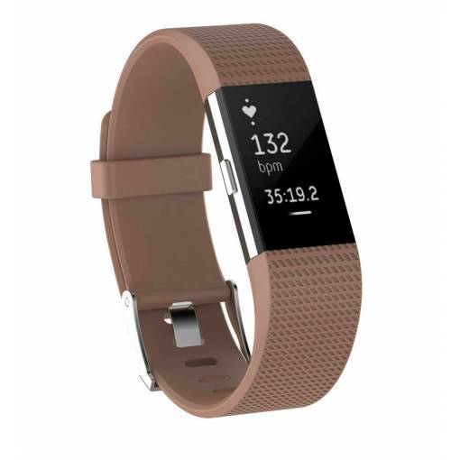 Foto - eses Silikonový řemínek pro Fitbit Charge 2 - Velikost S, světle hnědý