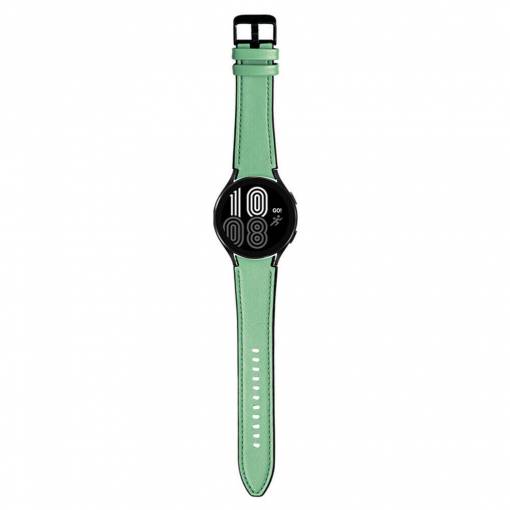 Foto - eses Sportovní kožený řemínek světle zelený pro Samsung Galaxy Watch 4/Watch 4 Classic 20mm