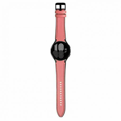 Foto - eses Sportovní kožený řemínek pro Samsung Galaxy Watch 4 a Watch 4 Classic - Růžový, 20 mm