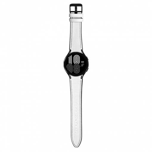 Foto - eses Sportovní kožený řemínek pro Samsung Galaxy Watch 4 a Watch 4 Classic - Bílý, 20 mm