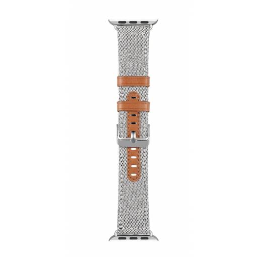 Foto - eses kožený casual řemínek pro Apple Watch světle šedý 38mm/40mm/41mm