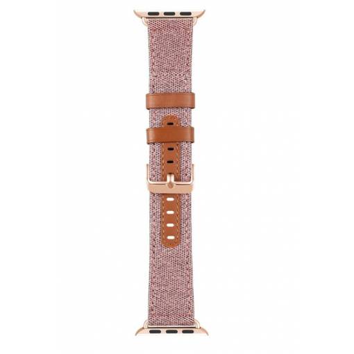 Foto - eses kožený casual řemínek pro Apple Watch růžový 42mm/44mm/45mm