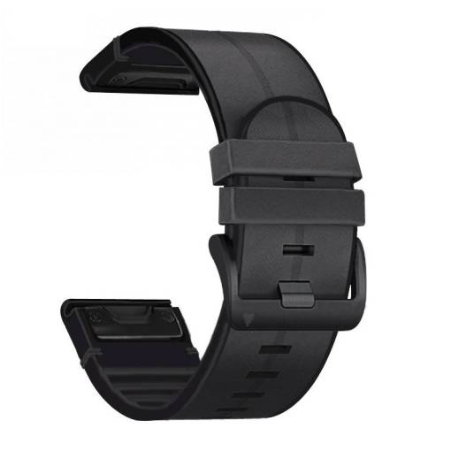 Foto - eses Sportovní kožený řemínek pro Garmin - Černý, QuickFit 26 mm
