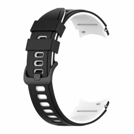 Foto - eses Silikonový řemínek pro Samsung Galaxy Watch 4 a Watch 4 Classic - Černo bílý, 20 mm