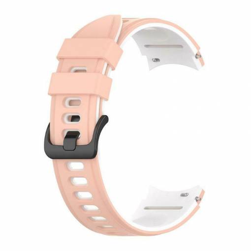 Foto - eses Silikonový řemínek světle růžový/bílý pro Samsung Galaxy Watch 4 / Watch 4 Classic 20mm