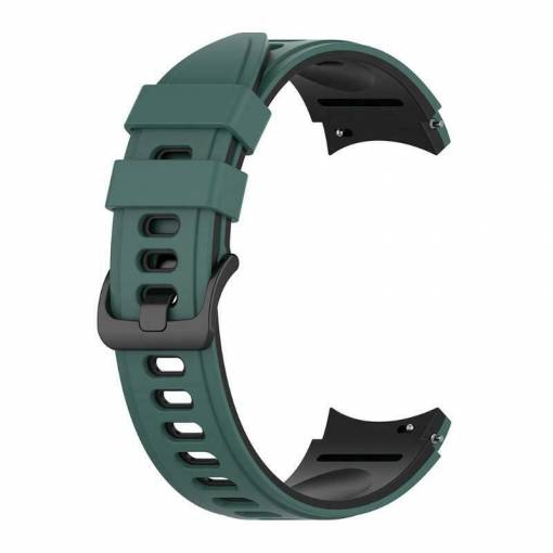 Foto - eses Silikonový řemínek tmavě zelený/černý pro Samsung Galaxy Watch 4 / Watch 4 Classic 20mm