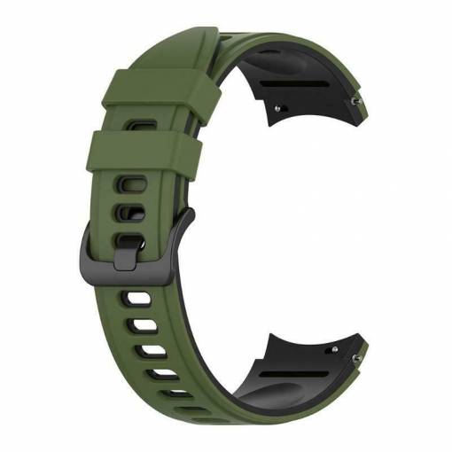 Foto - eses Silikonový řemínek pro Samsung Galaxy Watch 4, 5, 6, 7 - Khaki černý, 20 mm