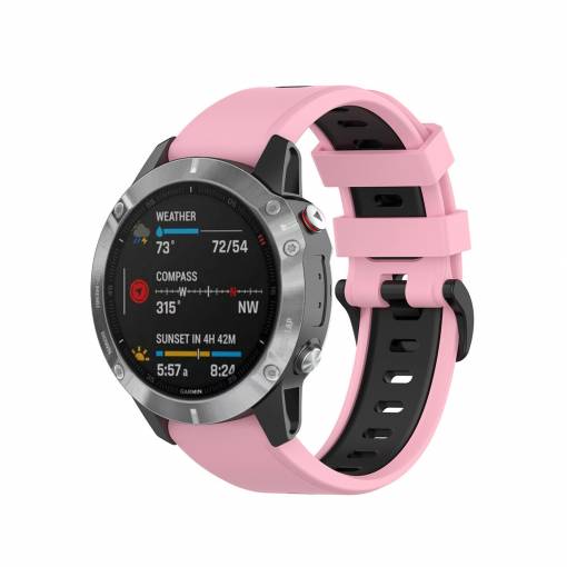 Foto - eses Silikonový řemínek pro Garmin - Růžovo černý, QuickFit 20 mm