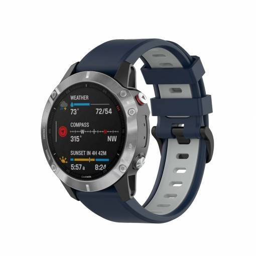 Foto - eses Silikonový řemínek pro Garmin - Tmavě modro šedý, QuickFit 22 mm