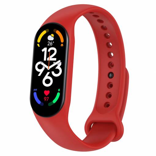 Foto - eses Silikonový řemínek pro Xiaomi Mi Band 7 - Červený