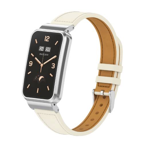 Foto - eses Kožený řemínek pro Xiaomi Smart Band 7 Pro - Béžový
