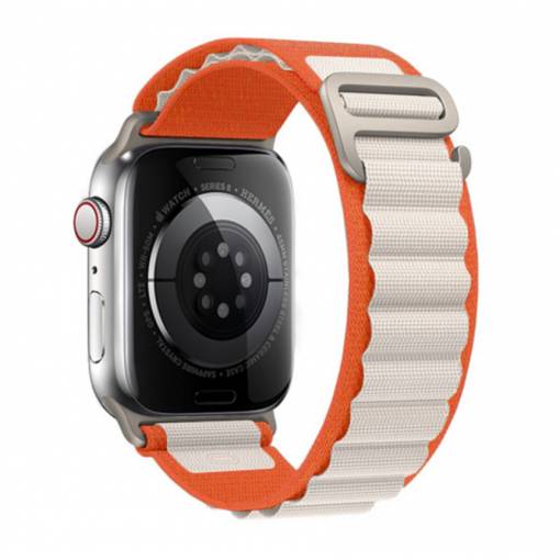 Foto - eses Alpský tah pro Apple Watch - Béžovo oranžový 42mm, 44mm, 45mm, 49mm