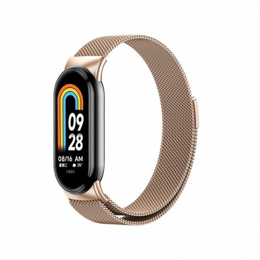 Foto - eses Milánský tah pro Xiaomi Mi Band 8 a 9 - Růžově zlatý