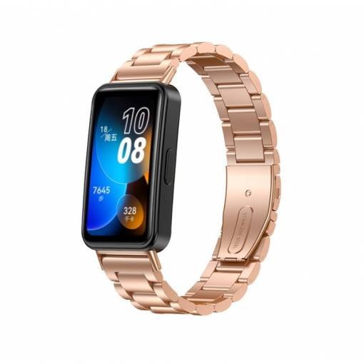 Foto - eses Kovový řemínek pro Huawei Band 8 - Růžově zlatý