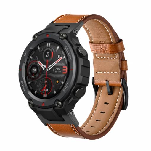 Foto - eses Kožený řemínek pro Amazfit T-Rex - Hnědý