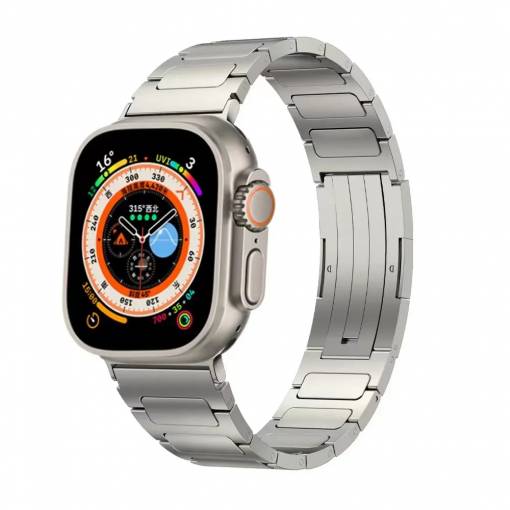 Foto - eses Titanový segmentový řemínek pro Apple Watch - Stříbrný matný 42mm, 44mm, 45mm, 49mm