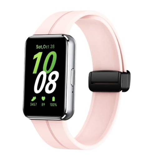 Foto - eses Silikonový řemínek s magnetickou přezkou pro Samsung Galaxy Fit 3 - Růžový