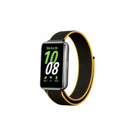 Foto - eses Nylonový řemínek pro Samsung Galaxy Fit 3 - Černo žlutý