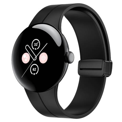 Foto - eses Silikonový řemínek s magnetickou sponou pro Google Pixel Watch 1, 2 - Černý