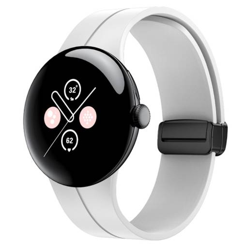 Foto - eses Silikonový řemínek s magnetickou sponou pro Google Pixel Watch 1, 2 - Bílý