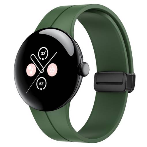 Foto - eses Silikonový řemínek s magnetickou sponou pro Google Pixel Watch 1, 2 - Zelený