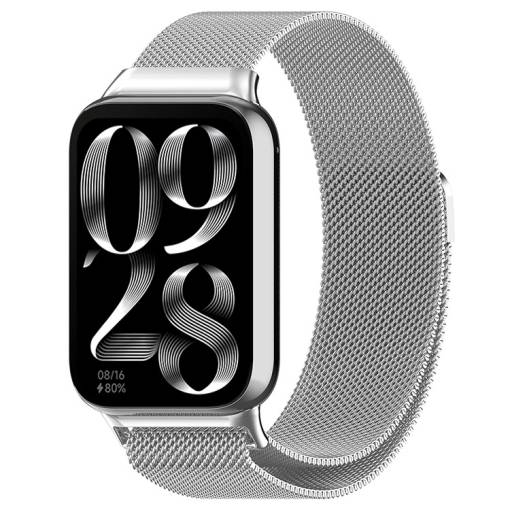 Foto - eses Milánský tah pro Xiaomi Redmi Watch 4, Smart Band 8 Pro a 9 Pro - Stříbrný