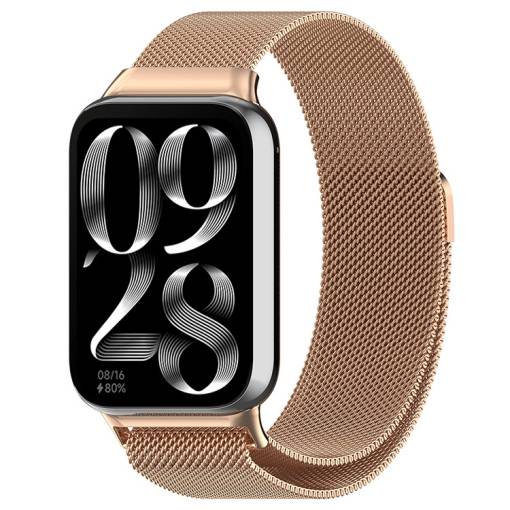 Foto - eses Milánský tah pro Xiaomi Redmi Watch 4, Smart Band 8 Pro a 9 Pro - Růžovo zlatý