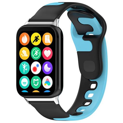 Foto - eses Silikonový řemínek pro Xiaomi Redmi Watch 4 a Xiaomi Smart Band 8 Pro - Černo modrý
