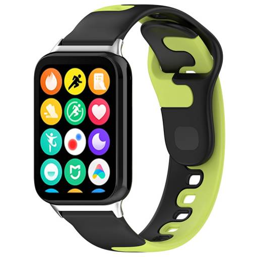 Foto - eses Silikonový řemínek pro Xiaomi Redmi Watch 4 a Xiaomi Smart Band 8 Pro - Černo zelený