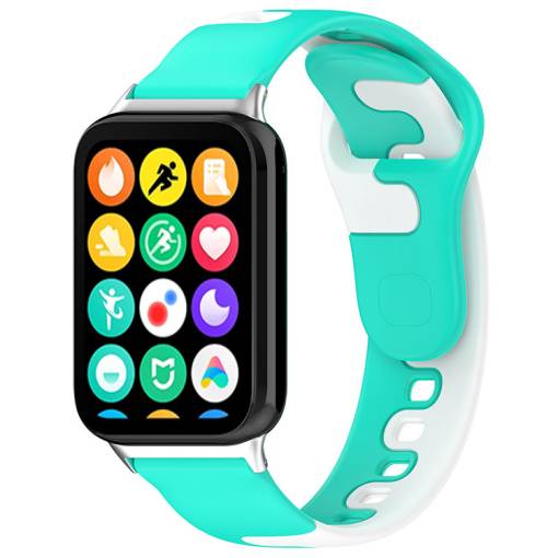 Foto - eses Silikonový řemínek pro Xiaomi Redmi Watch 4 a Xiaomi Smart Band 8 Pro - Mátovo bílý