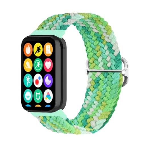 Foto - eses Pletený nylonový řemínek pro Xiaomi Redmi Watch 4 a Xiaomi Smart Band 8 Pro - Světle zelený