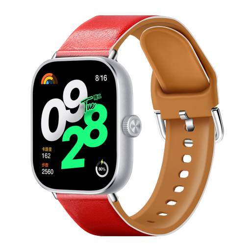 Foto - eses Silikonový řemínek kombinovaný pro Xiaomi Redmi Watch 4 a Xiaomi Smart Band 8 Pro - Červený