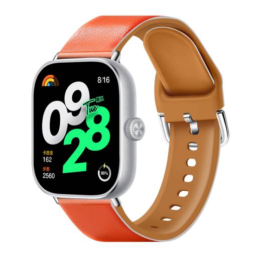Foto - eses Silikonový řemínek kombinovaný pro Xiaomi Redmi Watch 4 a Xiaomi Smart Band 8 Pro - Oranžový
