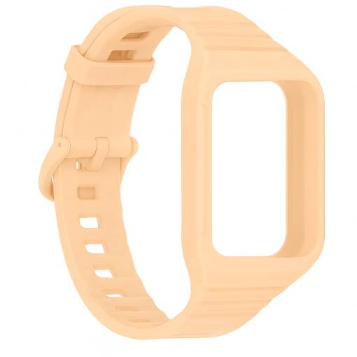 Foto - eses Silikonový řemínek s rámečkem pro Honor Band 9 - Béžovo růžový