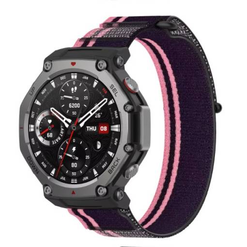 Foto - eses Nylonový řemínek pro Xiaomi Amazfit T-Rex 3 - Růžovo černý