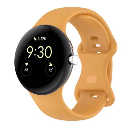 Foto - eses Silikonový řemínek pro Google Pixel Watch 3, 45 mm, velikost L- Žlutý
