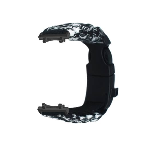 Foto - eses Paracord nylon outdoor řemínek pro Xiaomi Amazfit T-Rex 3 - Černo bílý