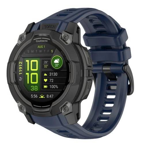 Foto - eses Silikonový řemínek pro Garmin instinct 3 - Modrý, 26 mm