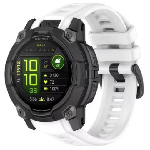 Foto - eses Silikonový řemínek pro Garmin instinct 3 - Bílý, 22 mm