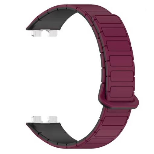 Foto - eses Silikonový magnetický řemínek pro Huawei Band 8, 9, 10 - Vínový