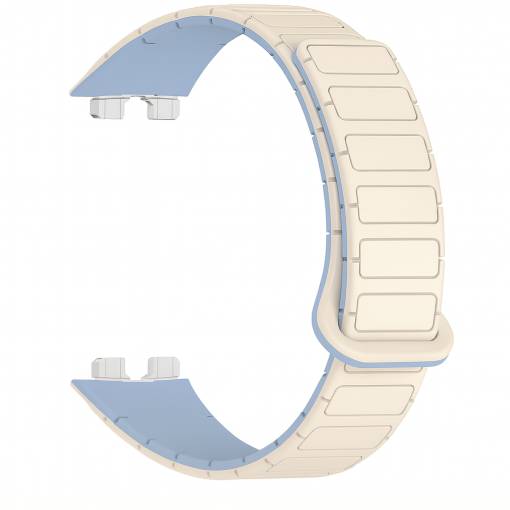 Foto - eses Silikonový magnetický řemínek pro Huawei Band 8, 9, 10 - Béžový