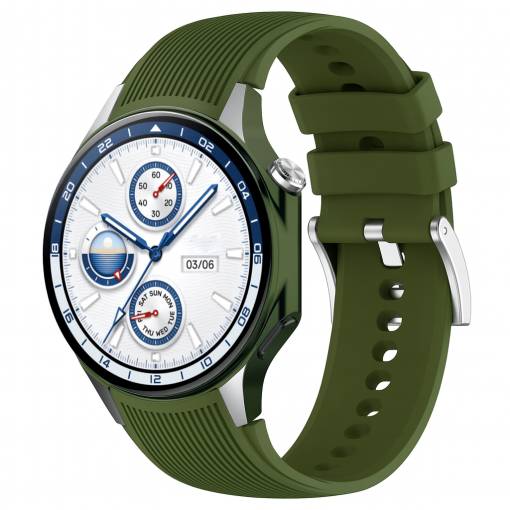 Foto - Silikonový řemínek pro Oppo watch X - Tmavě zelený
