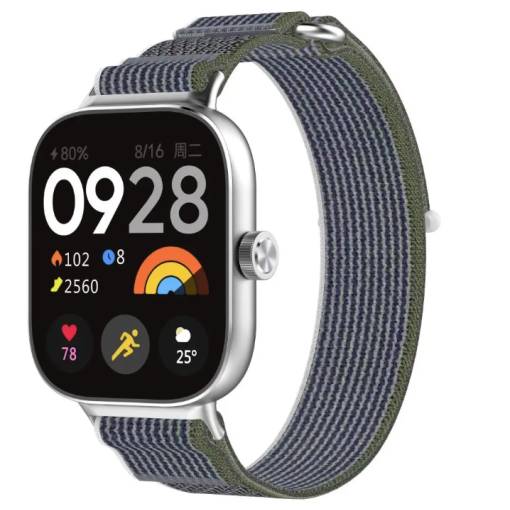 Foto - eses Nylonový řemínek pro Xiaomi Redmi Watch 4 a 5, Smart Band 8 Pro a 9 Pro - Zeleno modrý