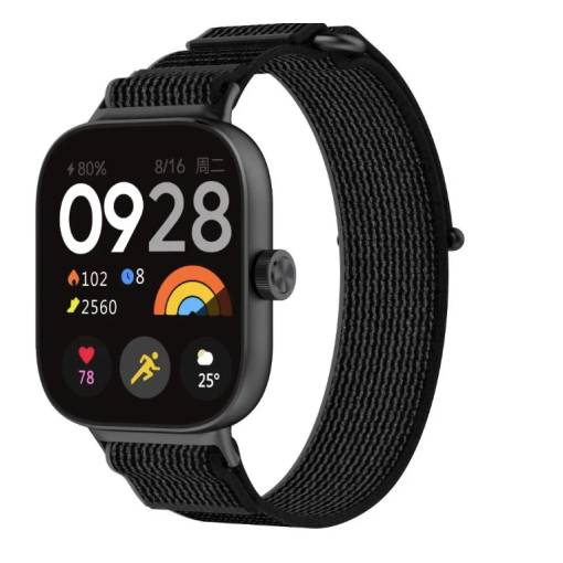 Foto - eses Nylonový řemínek pro Xiaomi Redmi Watch 4 a 5, Smart Band 8 Pro a 9 Pro - Černý
