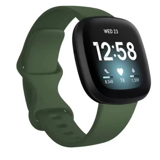 Foto - eses Silikonový řemínek pro Fitbit Versa 3 a 4, Sense 1 a 2 - Velikost S, zelený